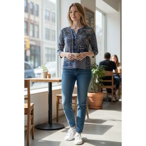 ✨Lauren Ralph Lauren Vintage 3-4 Sleeve Quarter Button Down Sz PXS Tee✨